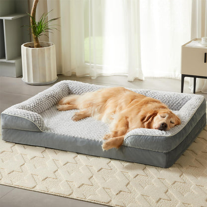 LEXTRO Orthopedic Dog Bed for Large Dogs – Waterproof Egg Crate Foam, 36x27, Washable Cover