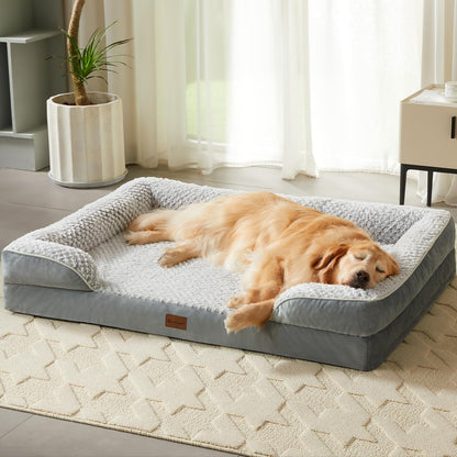 LEXTRO Orthopedic Dog Bed for Large Dogs – Waterproof Egg Crate Foam, 36x27, Washable Cover