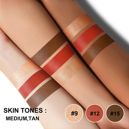 Lezero 3-Piece Contour Stick Kit (Medium) – Highlighter, Blush & Bronzer for Sculpted, Dewy to Matte Finish