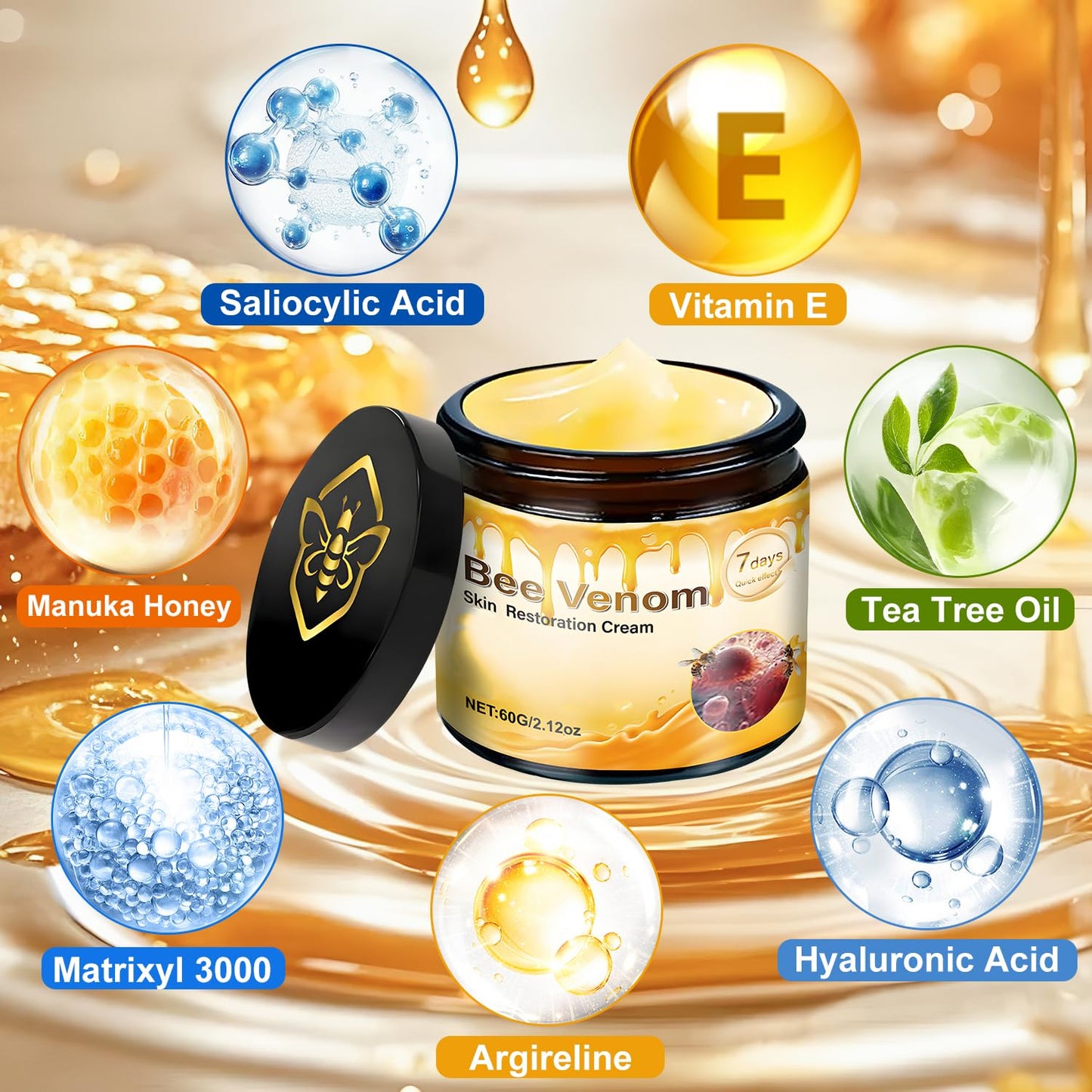 LHBMET Bee Venom Skin Restoration Cream – 2 Pack, Firming & Rejuvenating