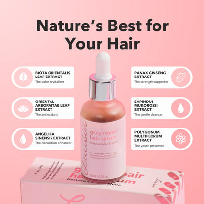 Liaison Gray Repair Hair Serum – Restore Color & Shine with Ginger & Angelica (15ml)