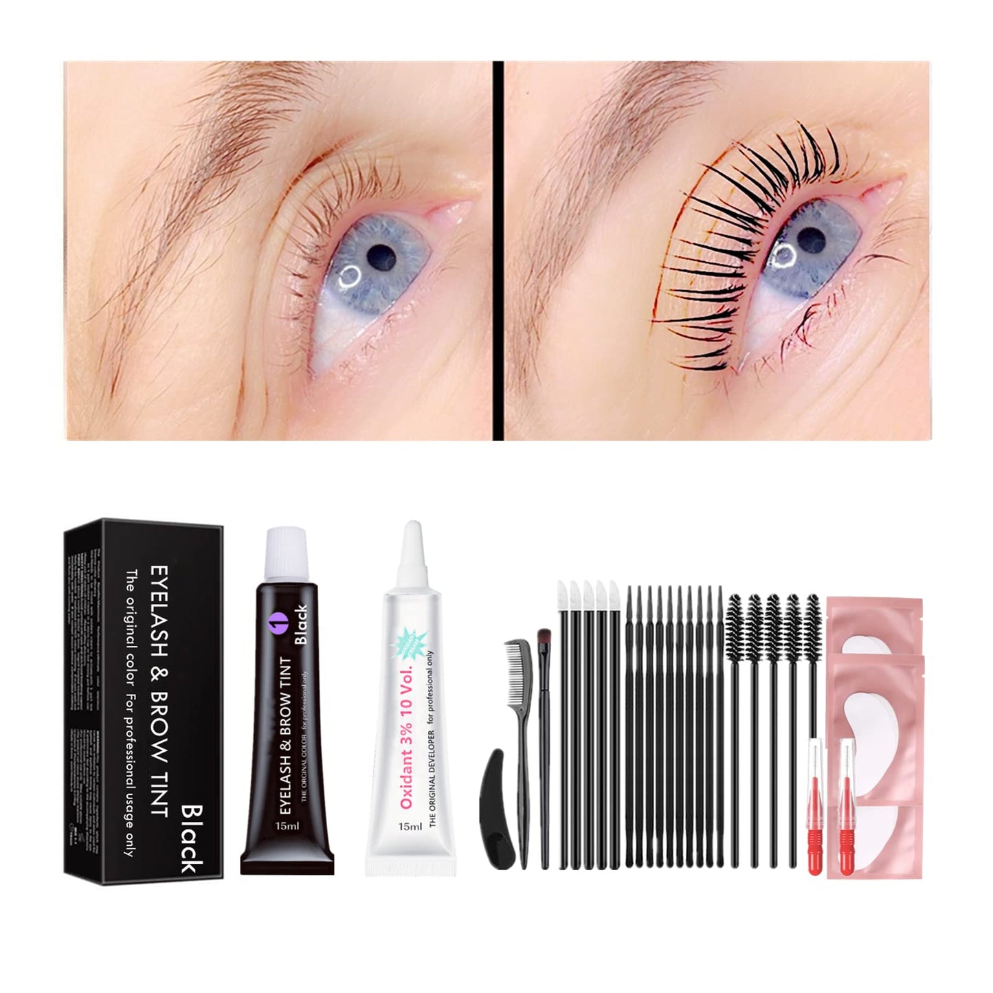 Libeauty Black Lash Tint Kit – Keratin Dye for Lashes & Brows | 6-Week Tint, DIY Lash Lift Kit