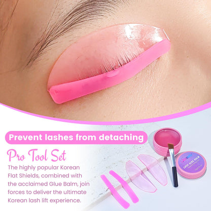 Libeauty 3 Pcs Lash Lift Kit – Glue Balm, Flat Shields & Ribbon for Salon & DIY