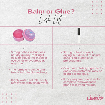 Libeauty Lash Lift Glue Balm 10g – Easy Adjustment, Strong Hold, Rose Scent