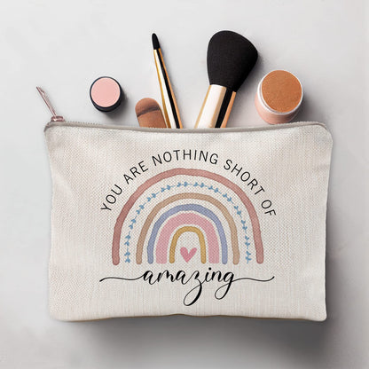LICOBG You Are Nothing Short Of Amazing Rainbow Makeup Case | Gift for Best Friend