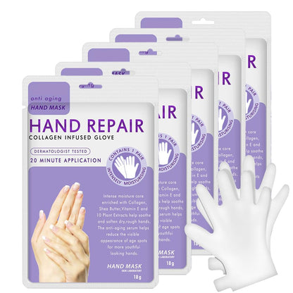 Liefiet Hand Peel Mask Moisturizing Gloves 5-Pack – Hydrating Hand Masks