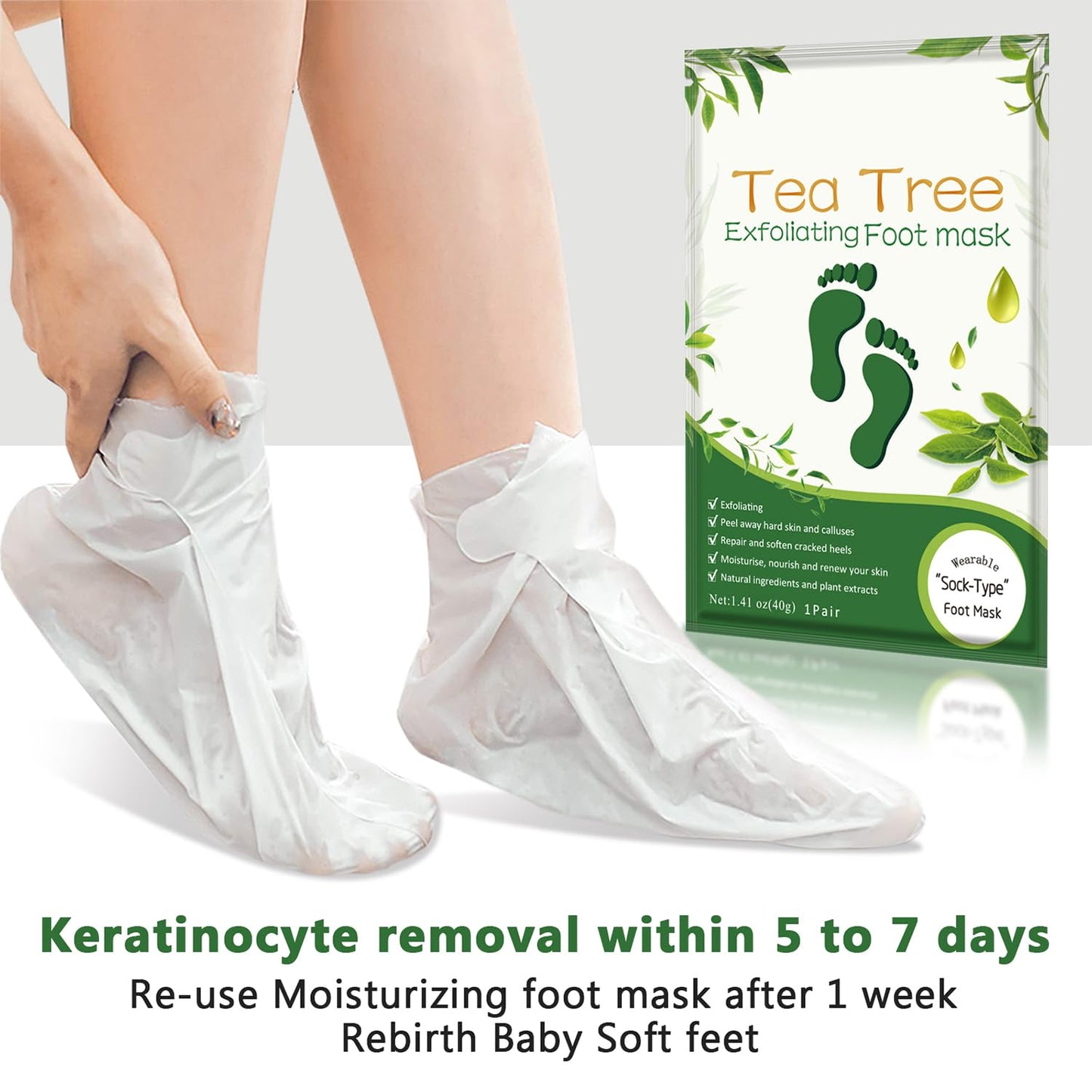 Liefiet Foot Peeling Mask 5 Pack – Lavender-Infused Exfoliating Socks for Soft Feet