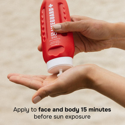 LIFEGUARD SPF 50 Sunscreen Lotion – Broad Spectrum Face & Body, No White Cast, Hydrating Finish, Reef Safe, 8 oz