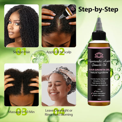 Lifewitqueenp Hair Growth Oil – Ayurvedic Scalp Oil for All Hair Types, Lightweight Herbal Formula