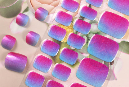 LIFOOST Semi Cured Gel Nail Strips – 34 Pc Toe Pedicure Wraps, Glitter Design, DIY Home