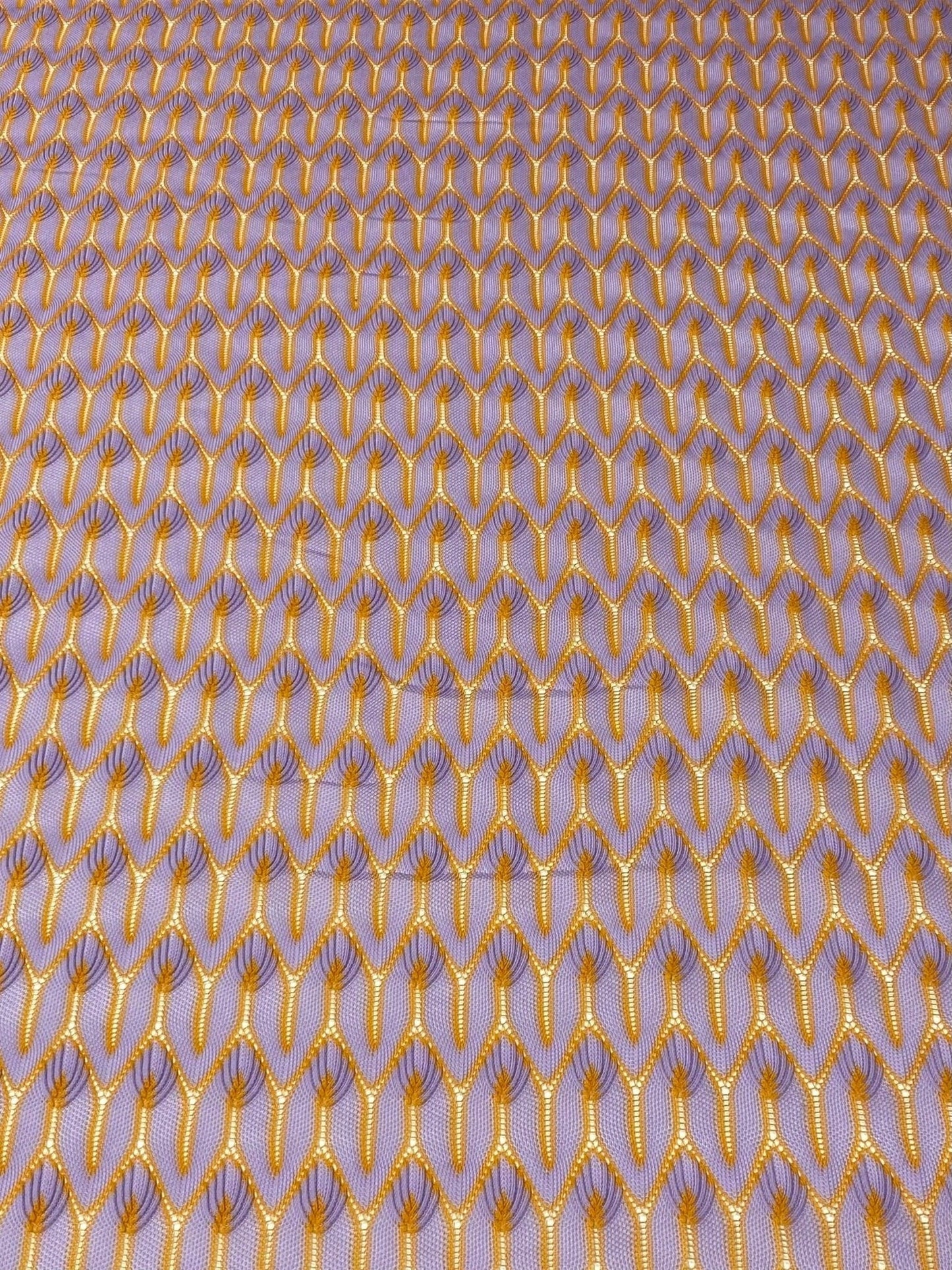 Lilac Abstract Mesh Knit Fabric with Metallic Detail by the Metre