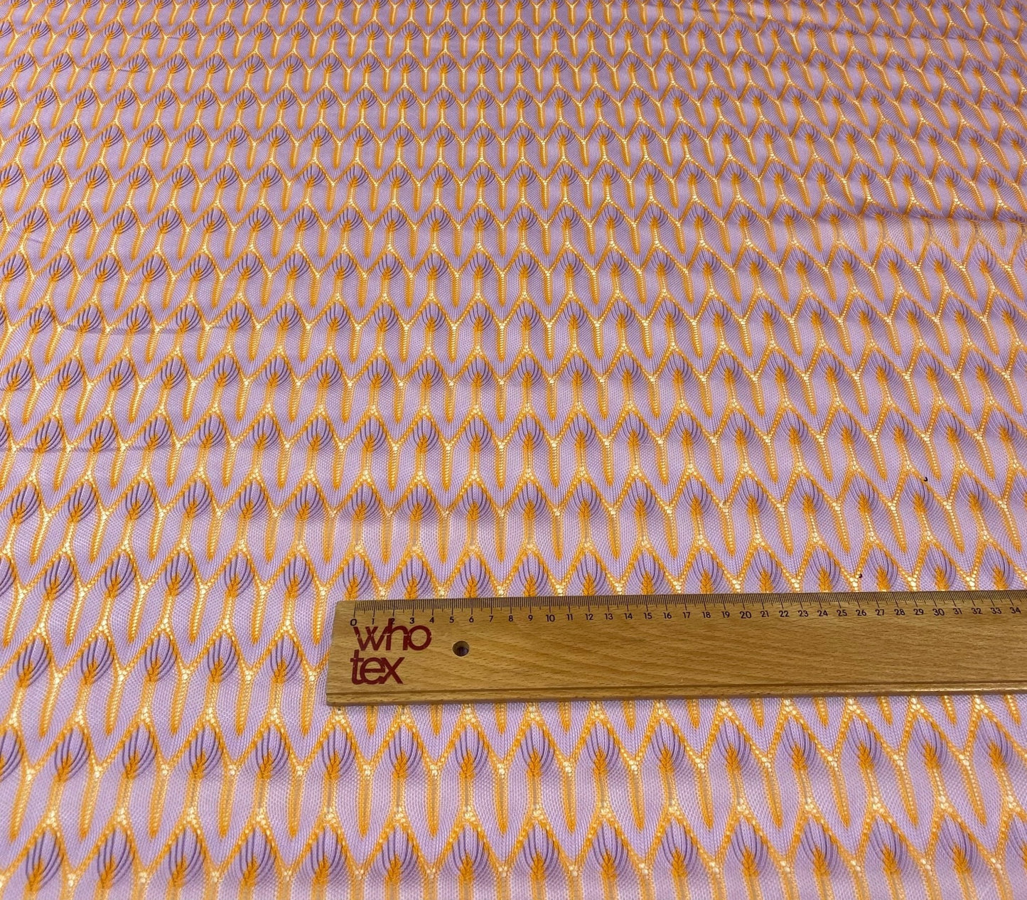 Lilac Abstract Mesh Knit Fabric with Metallic Detail by the Metre