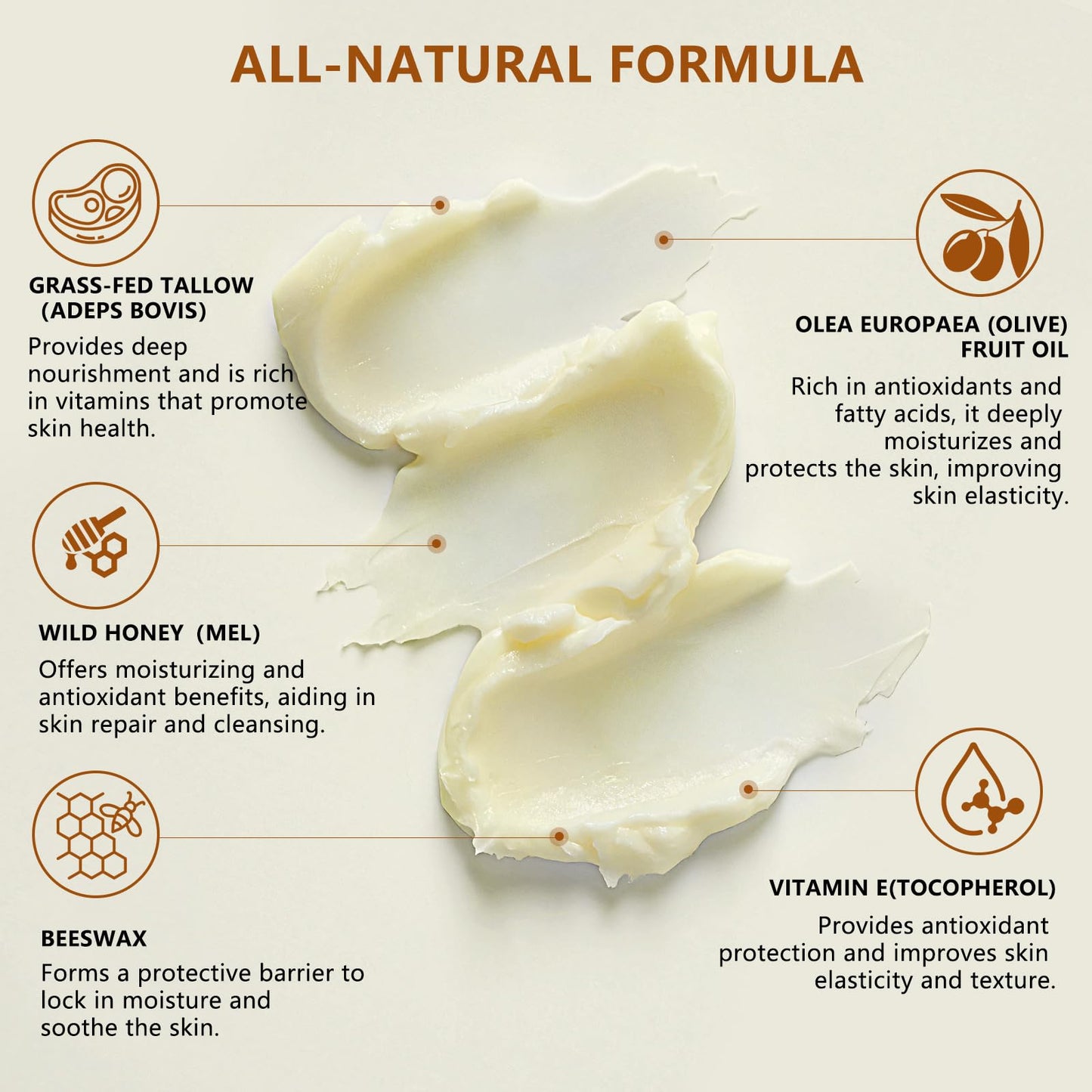 Lilei Beauty Beef Tallow Balm – Grass-Fed Skin Moisturizer with Honey & Olive Oil
