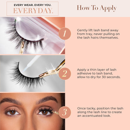 Lilly Lashes Everyday Miami Natural Lashes – Faux Mink, Reusable 20x, 13mm