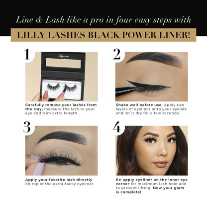 Lilly Lashes 2-in-1 Eyeliner & Lash Adhesive | Black, Waterproof, Long-Lasting