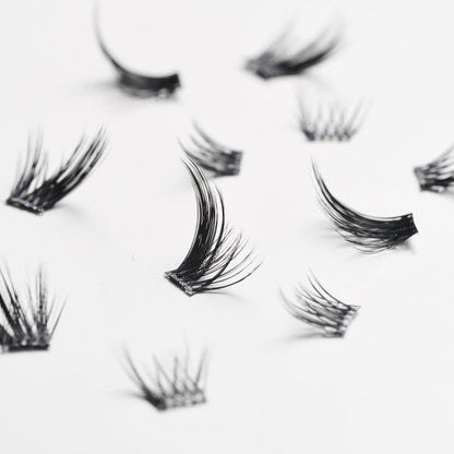 Lilly Lashes Self-Adhesive Edgy Accents Lash Clusters – Pre-Glued Clear-Band False Lashes, 24 Hr Hold