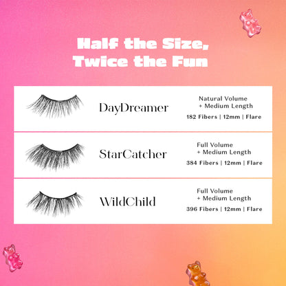 Lilly Lashes Self Adhesive Eyelashes – Half Lashes, No Glue Needed, Body Heat Activated, Reusable Up to 5x (StarCatcher)