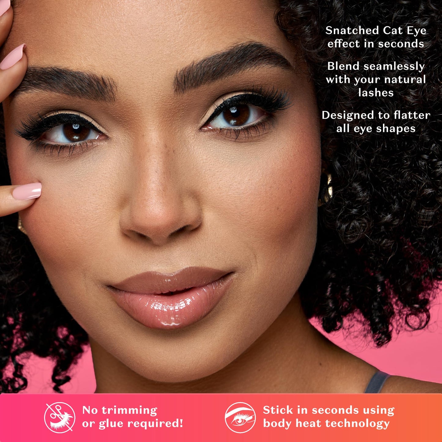 Lilly Lashes Self Adhesive Eyelashes – Half Lashes, No Glue Needed, Body Heat Activated, Reusable Up to 5x (StarCatcher)