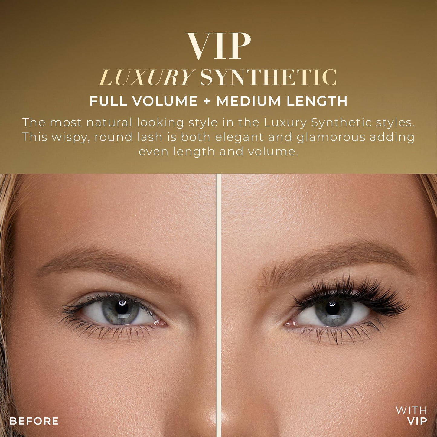 Lilly Lashes Luxury Synthetic False Eyelashes – 13mm Full Length, Natural Look, Reusable up to 15x | VIP