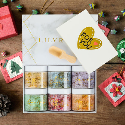 Valentines Day Gifts for Women – 9-Piece Floral Epsom Salt Gift Set | Lily Roy