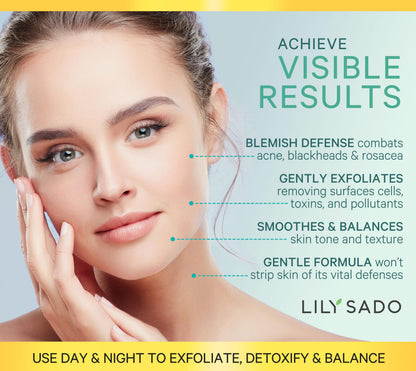 LILY SADO TEA+C Green Tea & Vitamin C Face Cleanser – Gentle Daily Vegan Facial Wash (8 oz)