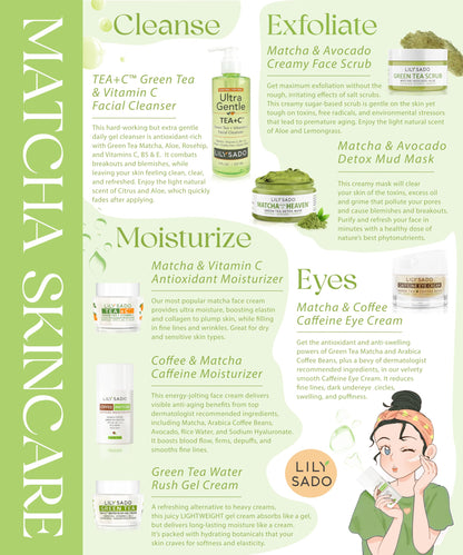 LILY SADO TEA+C Green Tea & Vitamin C Face Cleanser – Gentle Daily Vegan Facial Wash (8 oz)