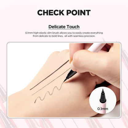 lilybyred AM9 to PM9 Survival Penliner – Korean Waterproof Liquid Eyeliner, 0.1mm Ultra-Fine Brush, Matte Brown 02