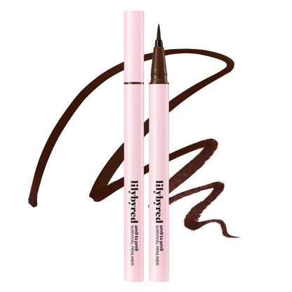 lilybyred AM9 to PM9 Survival Penliner – Korean Waterproof Liquid Eyeliner, 0.1mm Ultra-Fine Brush, Matte Brown 02