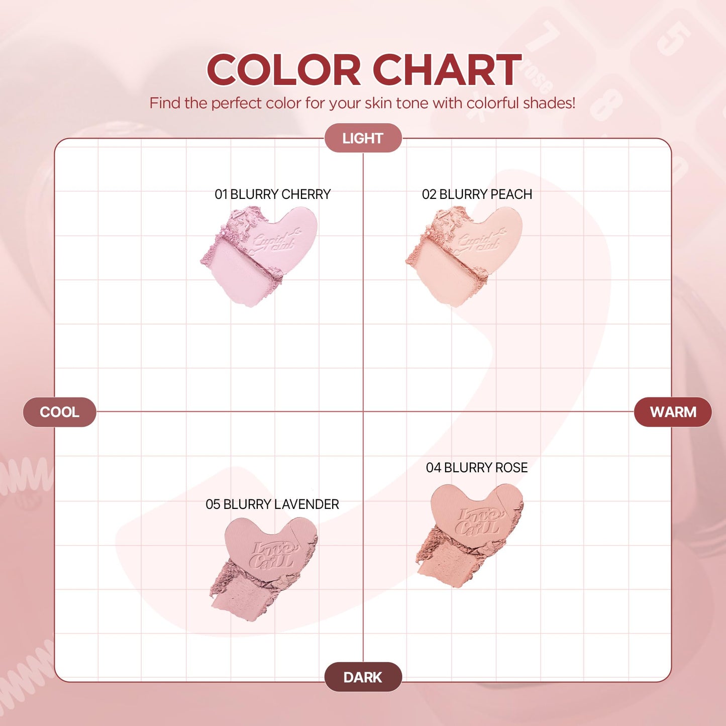 Lilybyred Luv Beam Blur Cheek – Heart-Shaped Korean Powder Blush with Soft Matte Finish