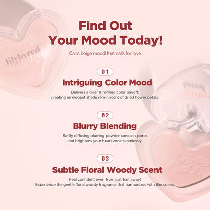 Lilybyred Luv Beam Blur Cheek – Heart-Shaped Korean Powder Blush with Soft Matte Finish