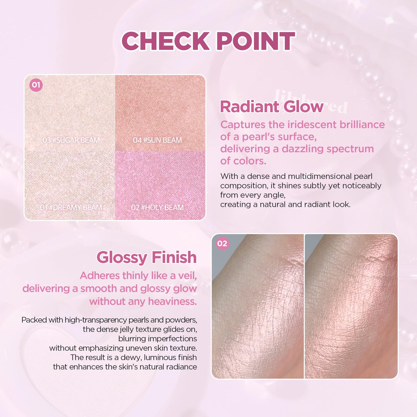 lilybyred Luv Beam Glow Veil — Korean Heart-Shaped Highlighter, Buildable Silky Glow, Long-Lasting Radiance (0.11 oz, 01 Dreamy Beam)