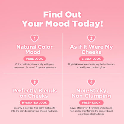 Lilybyred Luv Beam Cheek Balm | Heart-Shaped Cream Blush, Semi-Matte Finish, 13 Shy Pink
