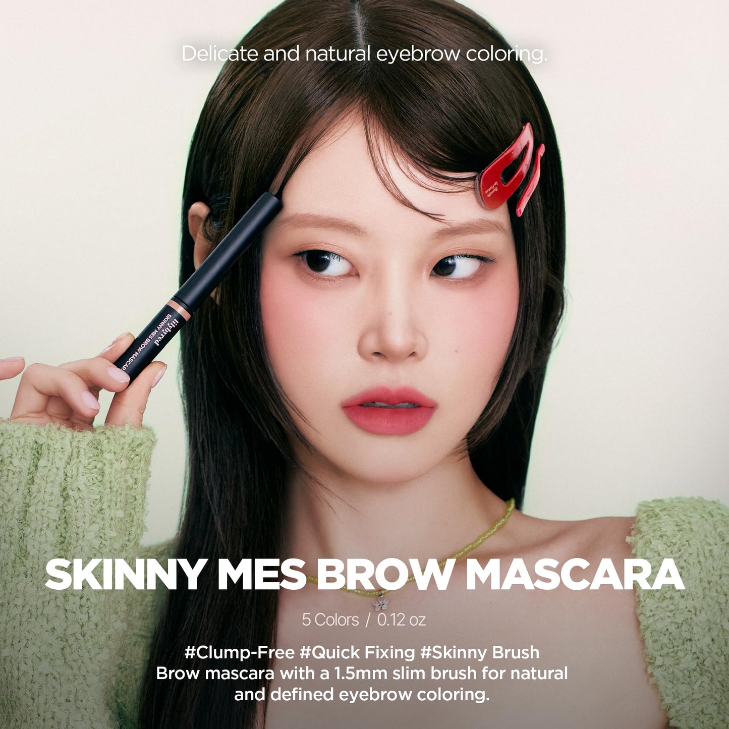 lilybyred Skinny Mes Brow Mascara | Ultra-Slim 1.5mm Brush for Precise, Natural Brows