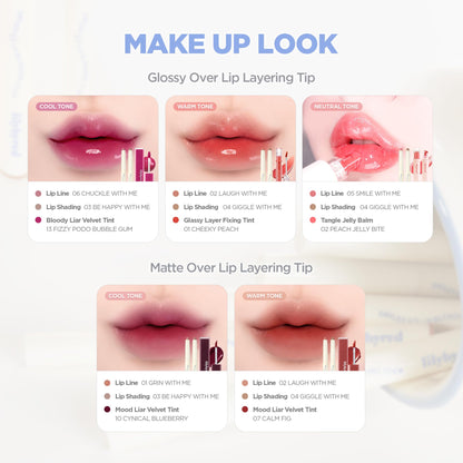 Lilybyred Smiley Lip Blending Stick – 3-in-1 Lip Liner, Precise Contour, Matte Finish, Almond Oil Hydration