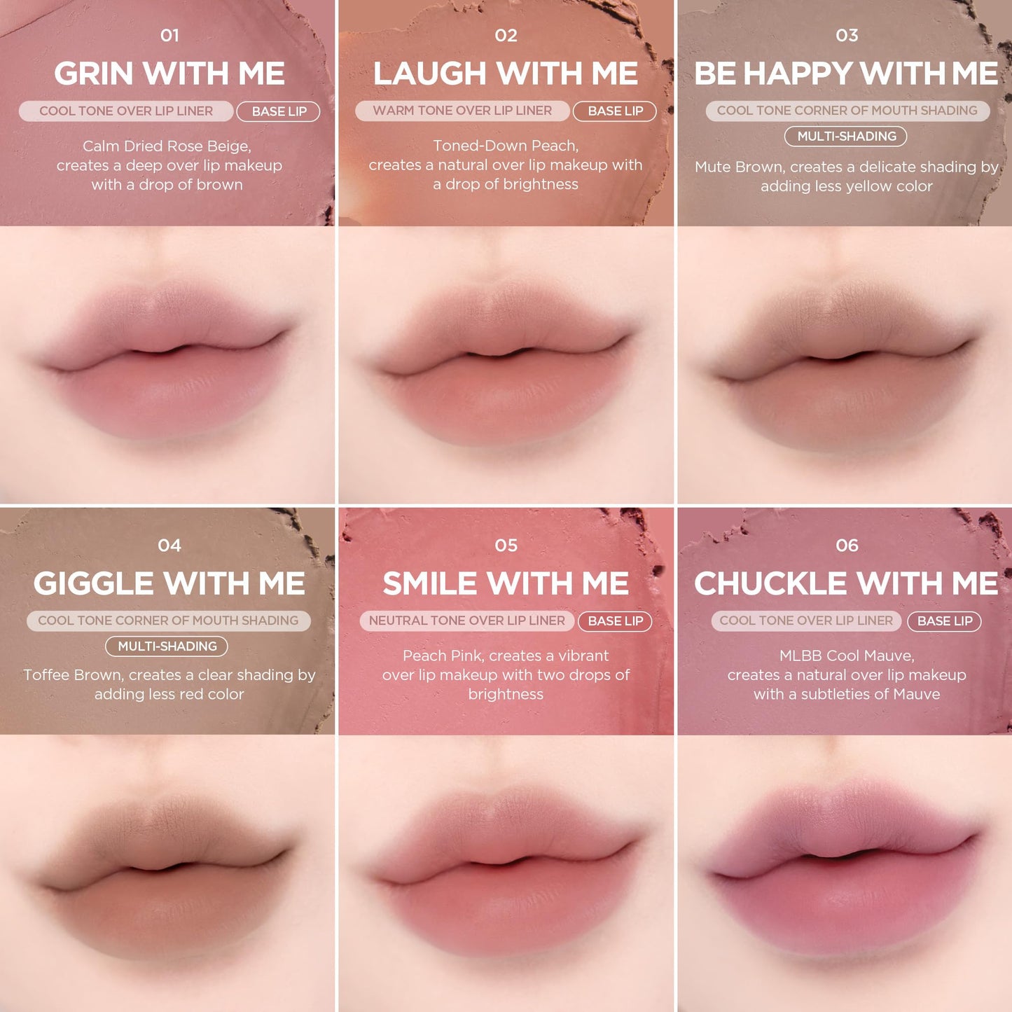 lilybyred Smiley Lip Blending Stick | 3-in-1 Lip Pencil with Precise Contour & Matte Finish