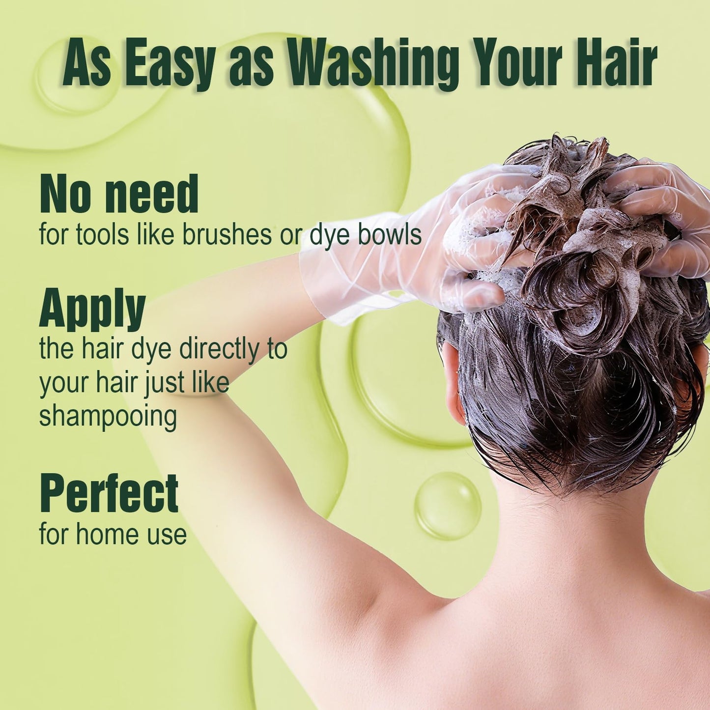 Limer Hair Dye Shampoo Natural Black Color — PPD-Free & Ammonia-Free, 6-in-1 Herbal Formula