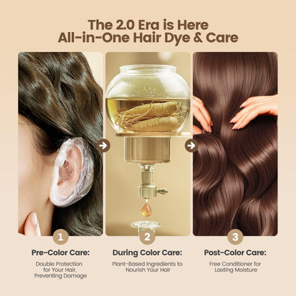 Limer Hair Dye Shampoo Deep Honey Brown – 6 in 1 Gray Coverage, Herbal Semi-Permanent