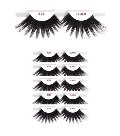 LiMiCao 6 Packs Eyelashes - Christina #301, 100% Human Hair