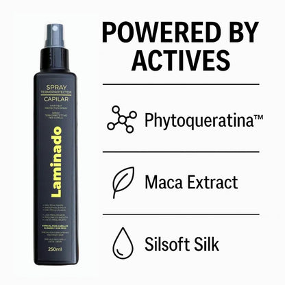 Lina Zapata Lz Heat Protectant Spray for Hair – Anti-Frizz, Phytokeratin, No-Rinse, All Hair Types (8.45 fl oz)