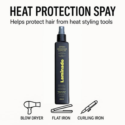 Lina Zapata Lz Heat Protectant Spray for Hair – Anti-Frizz, Phytokeratin, No-Rinse, All Hair Types (8.45 fl oz)