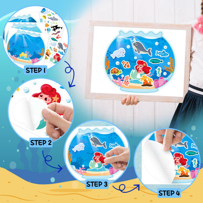 LINAYE Ocean Stickers – 24 Sheets of Sea Life & Under the Sea Scenes for Kids’ Summer Crafts