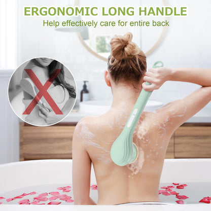 LINGSFIRE Electric Body Bath Brush – 6 Heads, 14.5" Handle, IPX7 Waterproof, Rechargeable