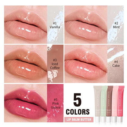 5-Color Summer Special Lip Balm: 5 Shades, Lightweight & Non-Sticky, Gift Box