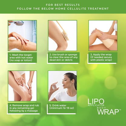 Lipo Applicator Ultimate Body Wrap with Guarana, Green Tea & Seaweed | 6 Wraps