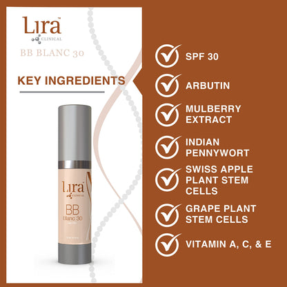 Lira Clinical BB Cream SPF 30 Blanc 30 – Full Coverage Tint with PSC & Vitamins