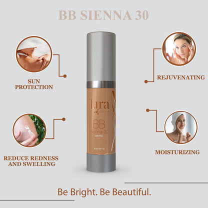 Lira Clinical BB Cream SPF 30 | Full Coverage Tint in Sienna 30