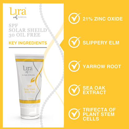 Lira Clinical SPF Solar Shield 30 Oil Free – Broad Spectrum UVA/UVB Protection
