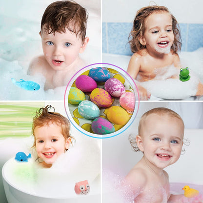 Lisotera Dino Egg Bath Bombs with Toys – 12Pcs Kids Gift Set