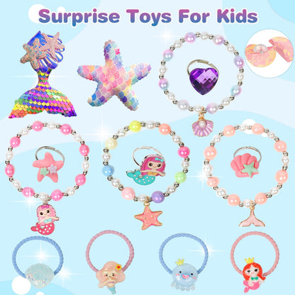 Lisotera Mermaid Bath Bombs for Kids - 12-Pack with Jewelry Surprise Inside