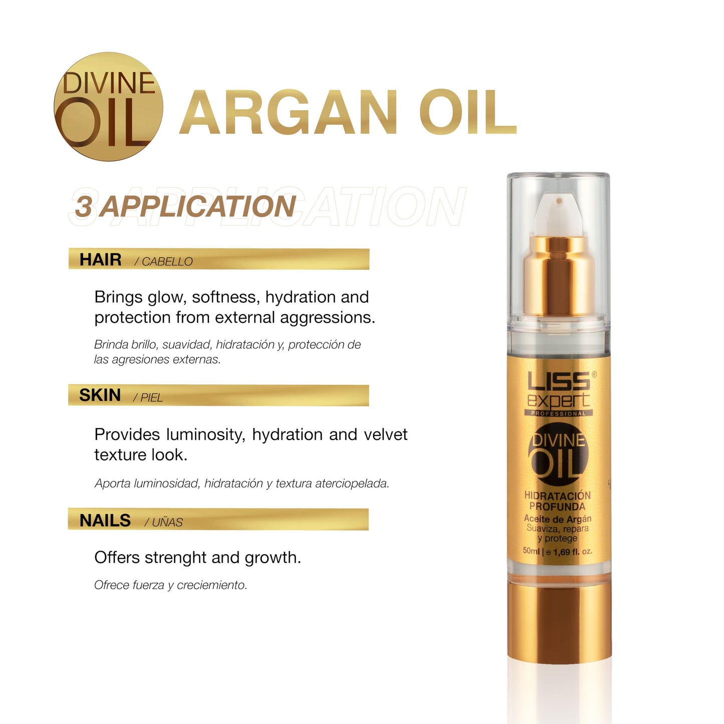 Liss Expert Hair Treatment Set – Stem Cells Express & Divine Oil 1.69 oz, Organic Smoothing Treatment 500 ml